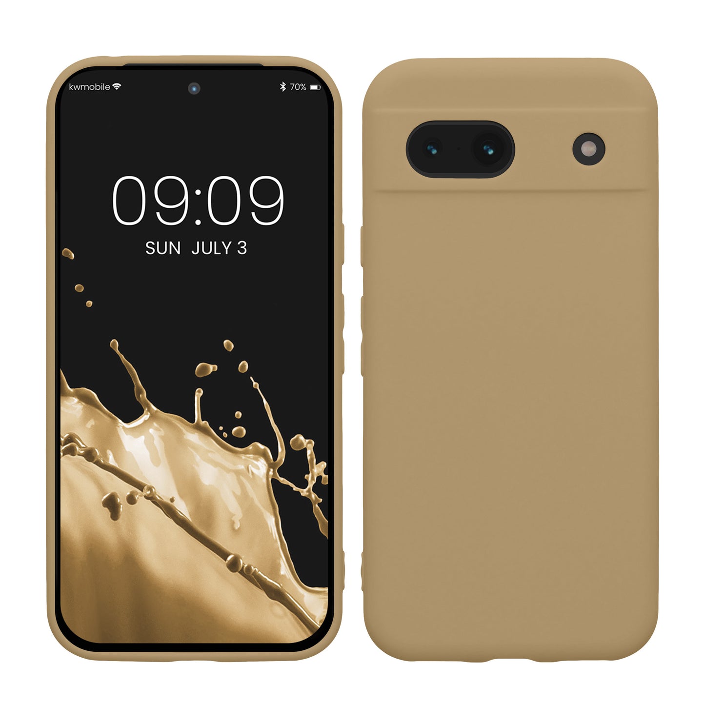 kwmobile Handyhülle für Google Pixel 8a Hülle - weiches Handy Silikon Case - Schutzhülle Cover - Bräunlichgrau Bräunlichgrau  