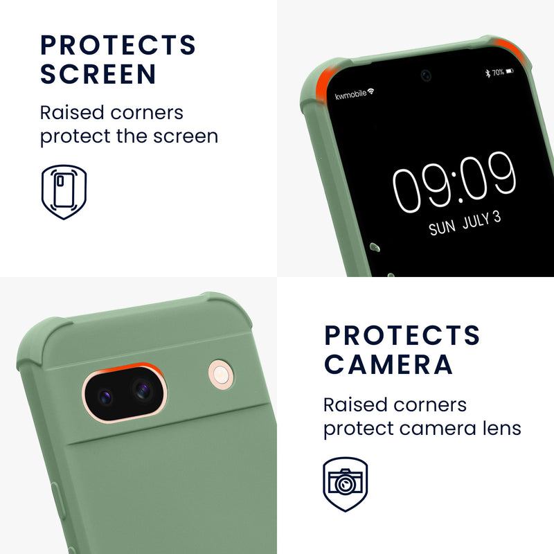 kwmobile Necklace Case compatible with Google Pixel 8a - Cover with Lanyard - Silicone Protective Case