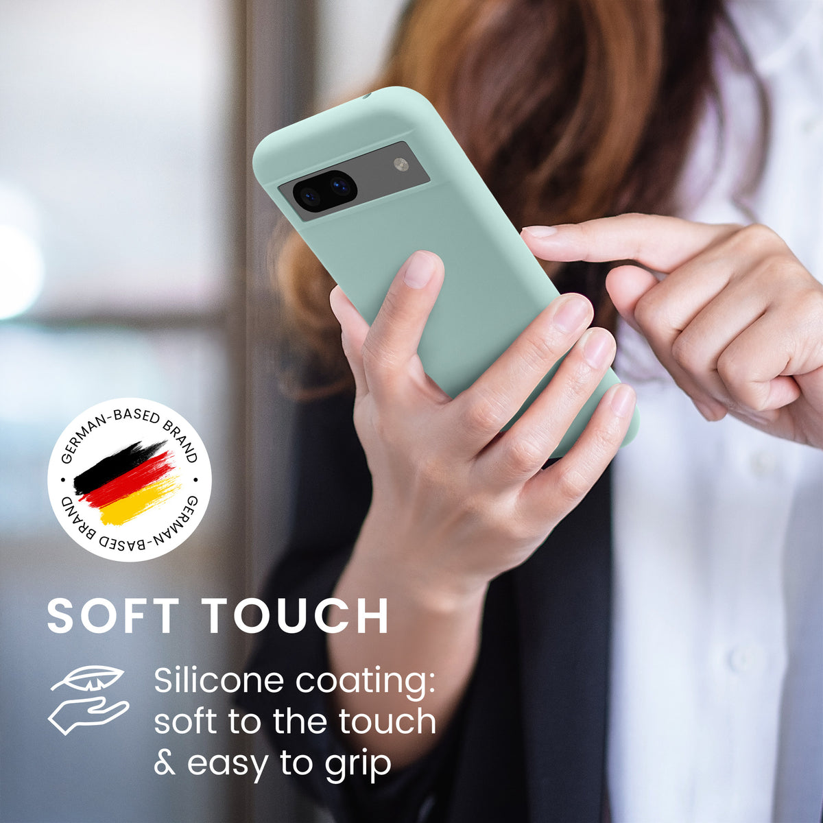 Google Pixel 8a Silicone Phone Case with Microfibre Lining