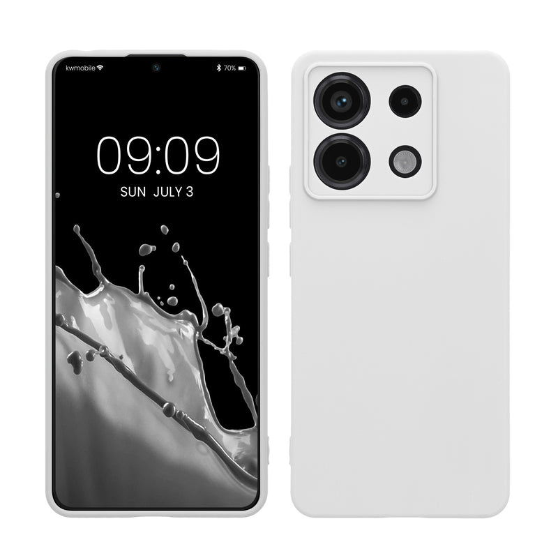 kwmobile Handyhülle für Xiaomi Redmi Note 13 Pro 5G / Poco X6 5G Hülle - weiches Handy Silikon Case - Schutzhülle Cover - Weiß matt Weiß matt  