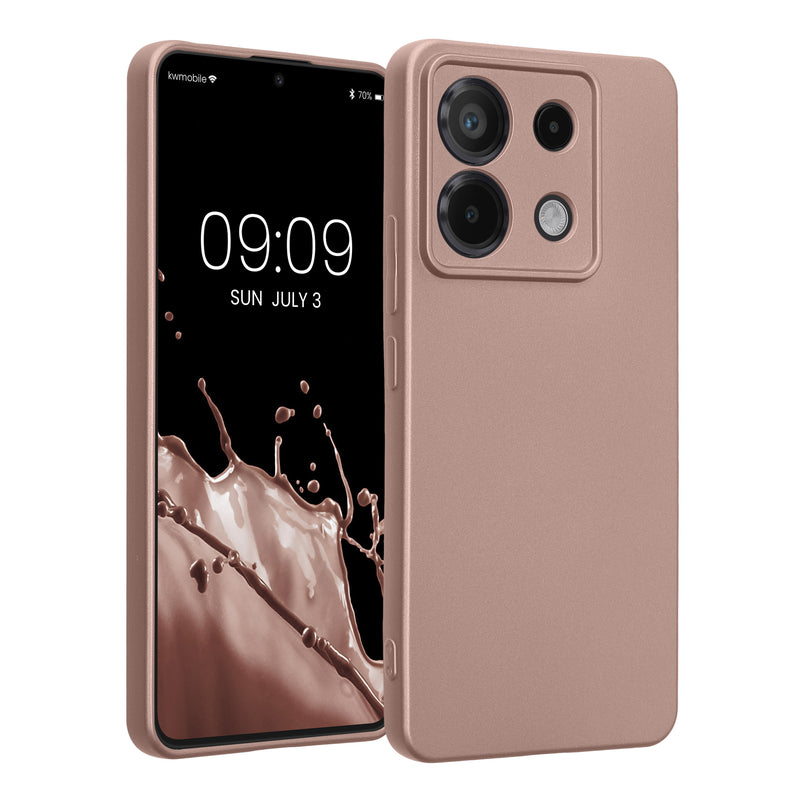 kwmobile Handyhülle für Xiaomi Redmi Note 13 Pro 5G / Poco X6 5G Hülle - weiche Silikon Case metallisch schimmernd - Schutzhülle Cover - Metallic Arctic Berry Metallic Arctic Berry  
