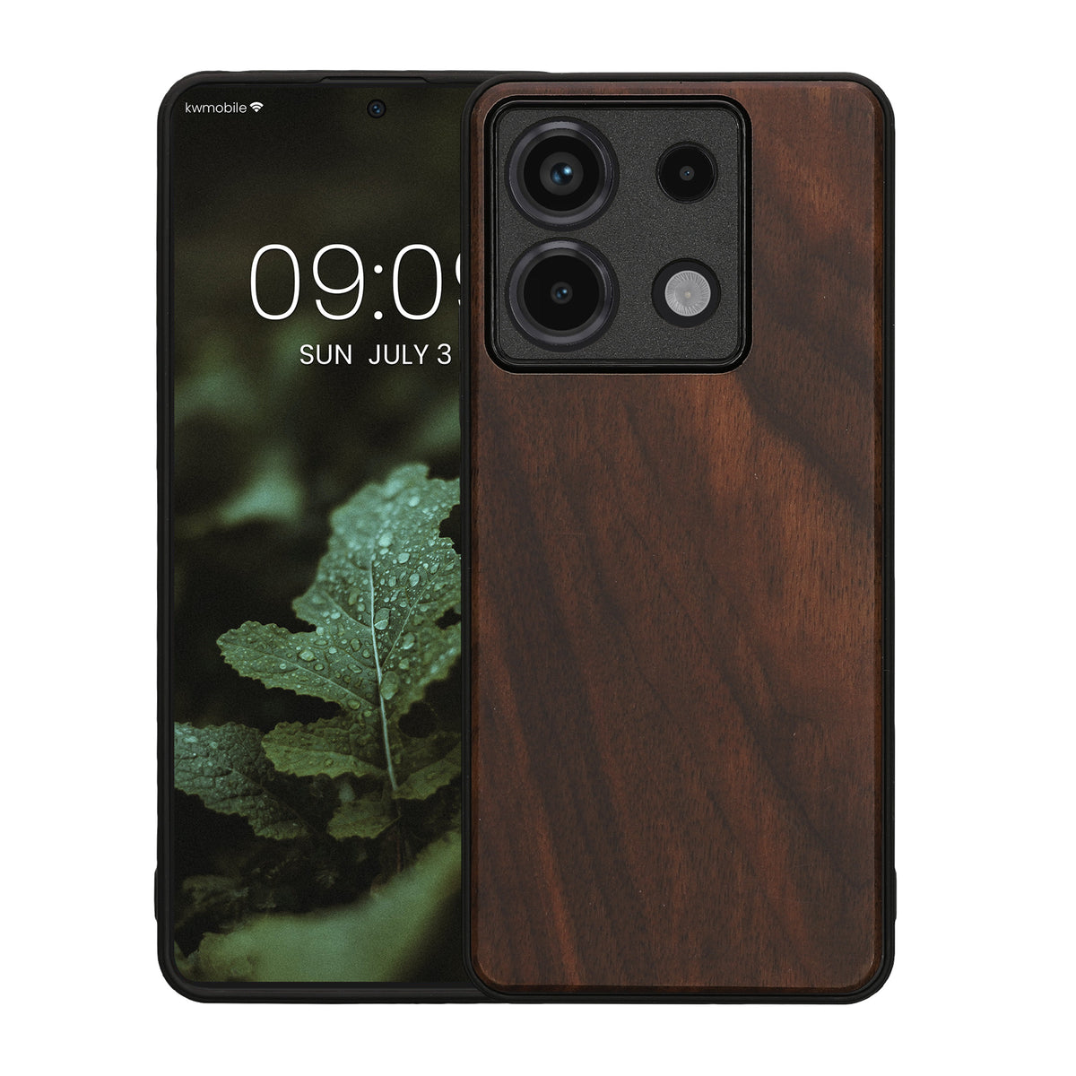 Shockproof Wood Hard Case with TPU Bumper for Xiaomi Redmi Note 13 Pro 5G / Poco X6 5G