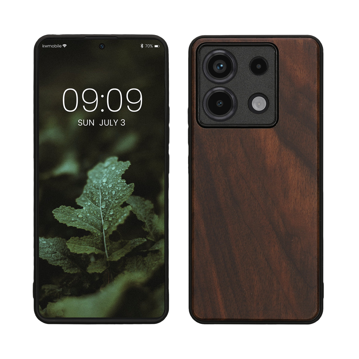 Shockproof Wood Hard Case with TPU Bumper for Xiaomi Redmi Note 13 Pro 5G / Poco X6 5G