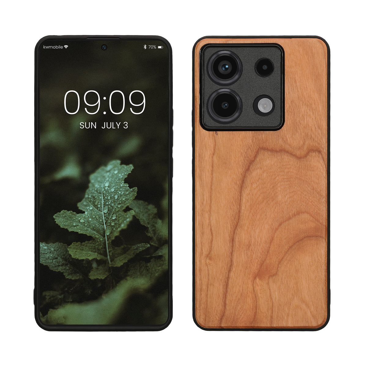 Shockproof Wood Hard Case with TPU Bumper for Xiaomi Redmi Note 13 Pro 5G / Poco X6 5G
