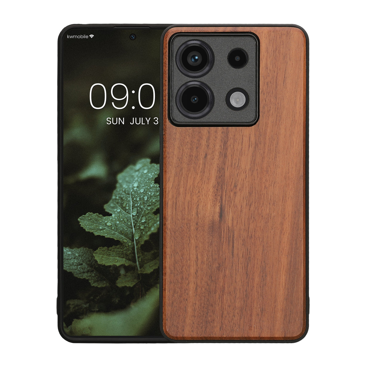 Shockproof Wood Hard Case with TPU Bumper for Xiaomi Redmi Note 13 Pro 5G / Poco X6 5G