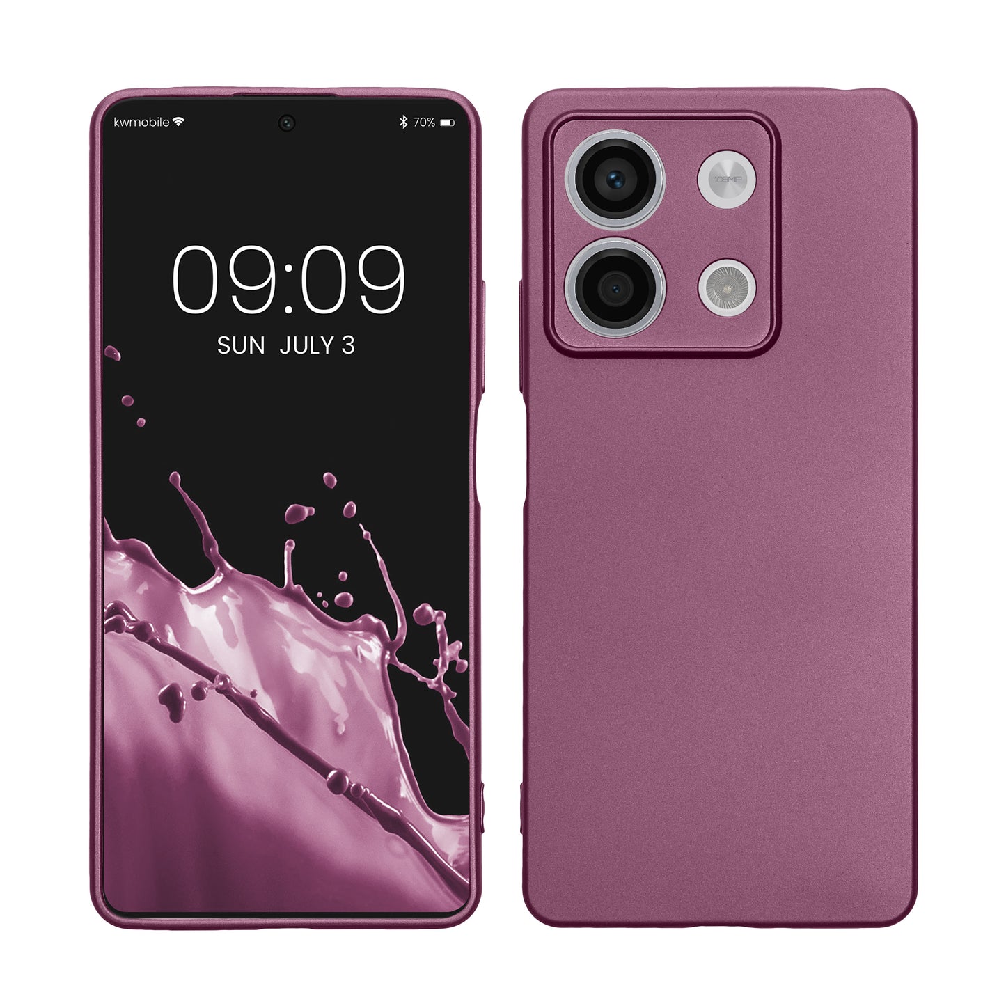 kwmobile Handyhülle für Xiaomi Redmi Note 13 5G Hülle - Silikon Case metallisch schimmernd - Schutzhülle Cover - Metallic Lavendel Metallic Lavendel  