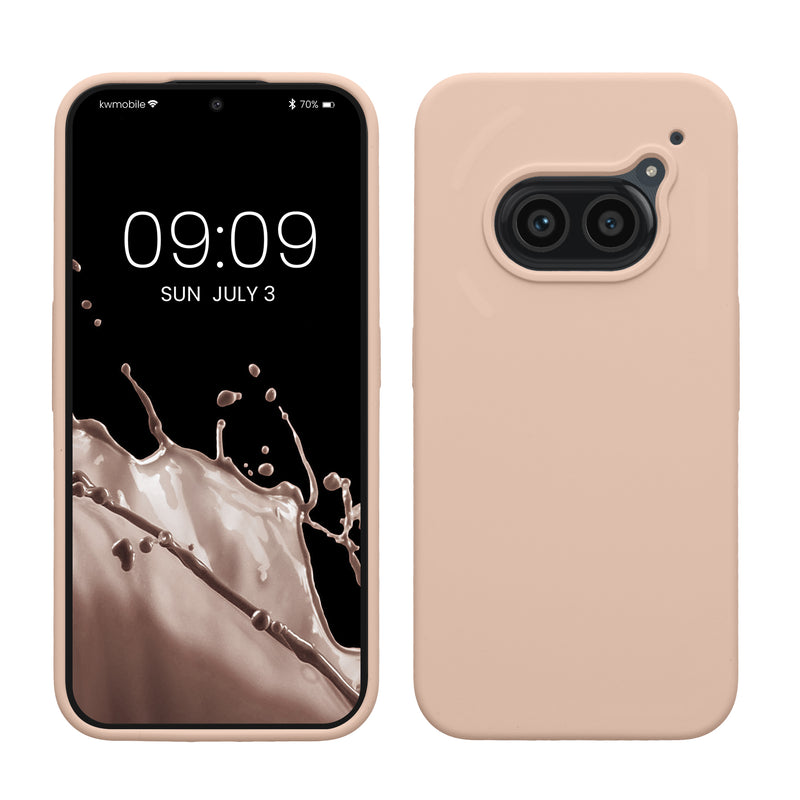 kwmobile Handyhülle für Nothing Phone 2a / Phone 2a Plus Hülle - Case Silikon - Kabelloses Laden - Schutzhülle Cover in Coconut Swirl Coconut Swirl  