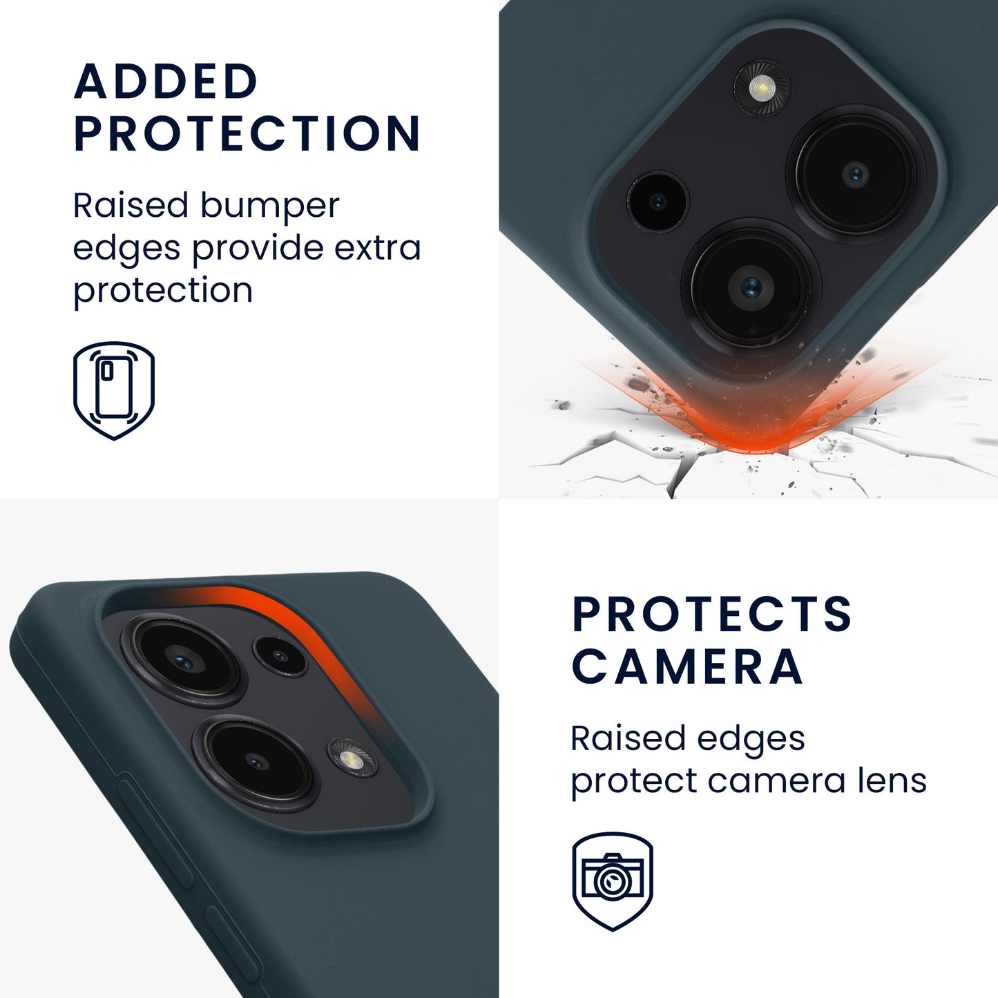 Rubberized Silicone Case for Xiaomi Redmi Note 13 Pro 4G in Dark Slate