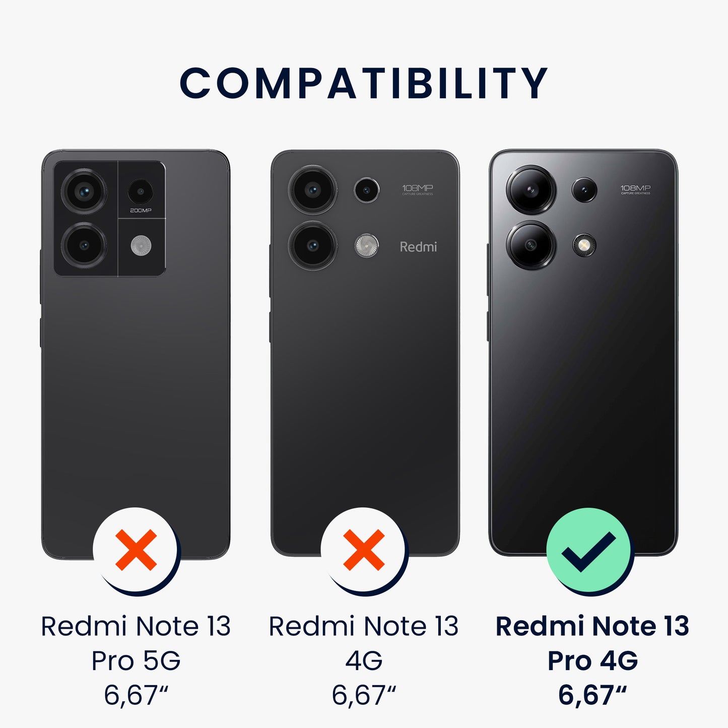 Rubberized Silicone Case for Xiaomi Redmi Note 13 Pro 4G in Dark Slate