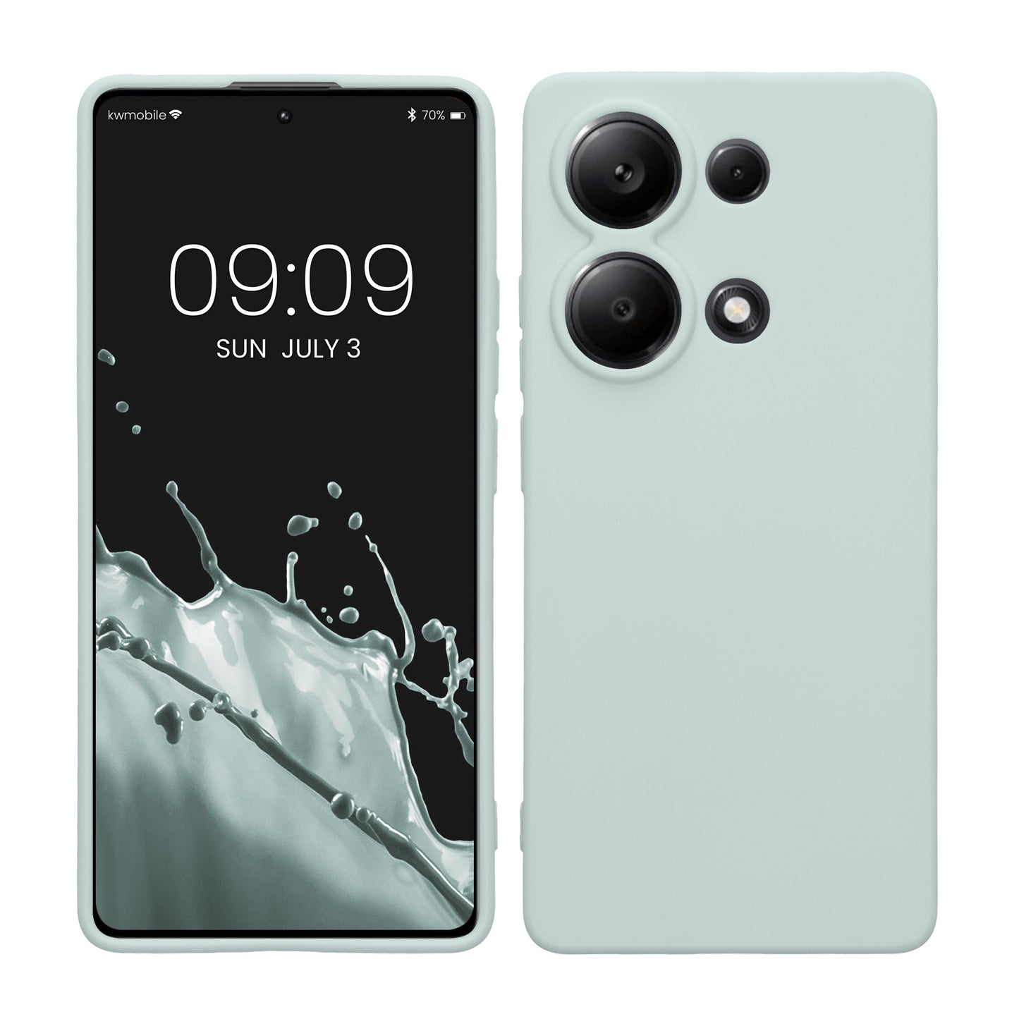 kwmobile Handyhülle für Xiaomi Redmi Note 13 Pro 4G Hülle - weiches Handy Silikon Case - Schutzhülle Cover - Cool Mint Cool Mint  