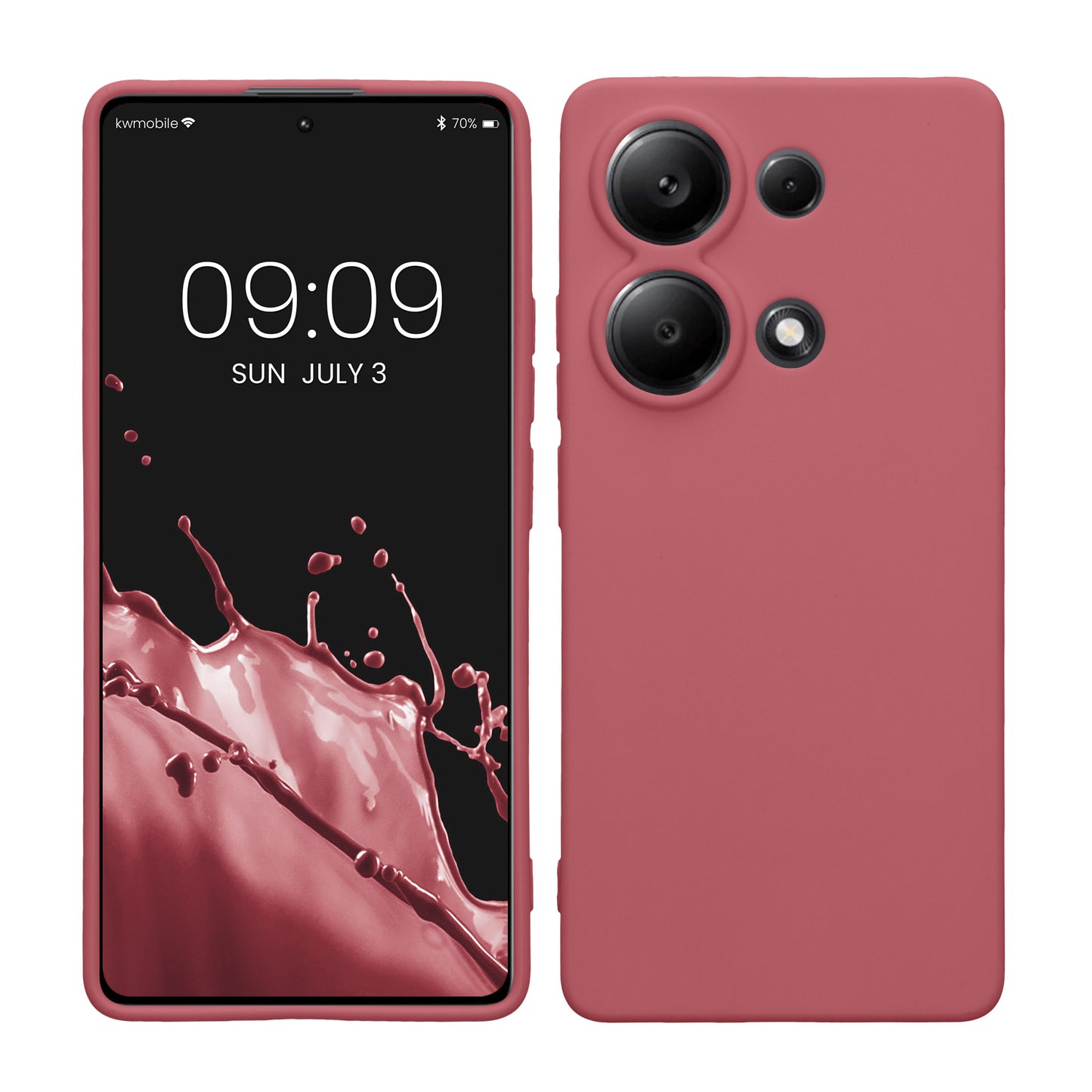 kwmobile Handyhülle für Xiaomi Redmi Note 13 Pro 4G Hülle - weiches Handy Silikon Case - Schutzhülle Cover - Dark Rose Dark Rose  