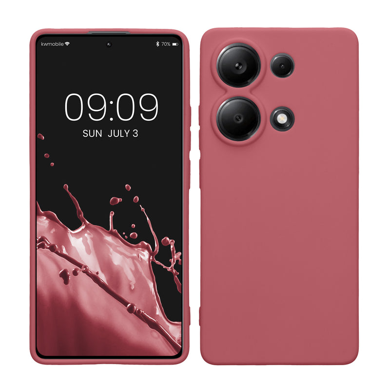 kwmobile Handyhülle für Xiaomi Redmi Note 13 Pro 4G Hülle - weiches Handy Silikon Case - Schutzhülle Cover - Dark Rose Dark Rose  