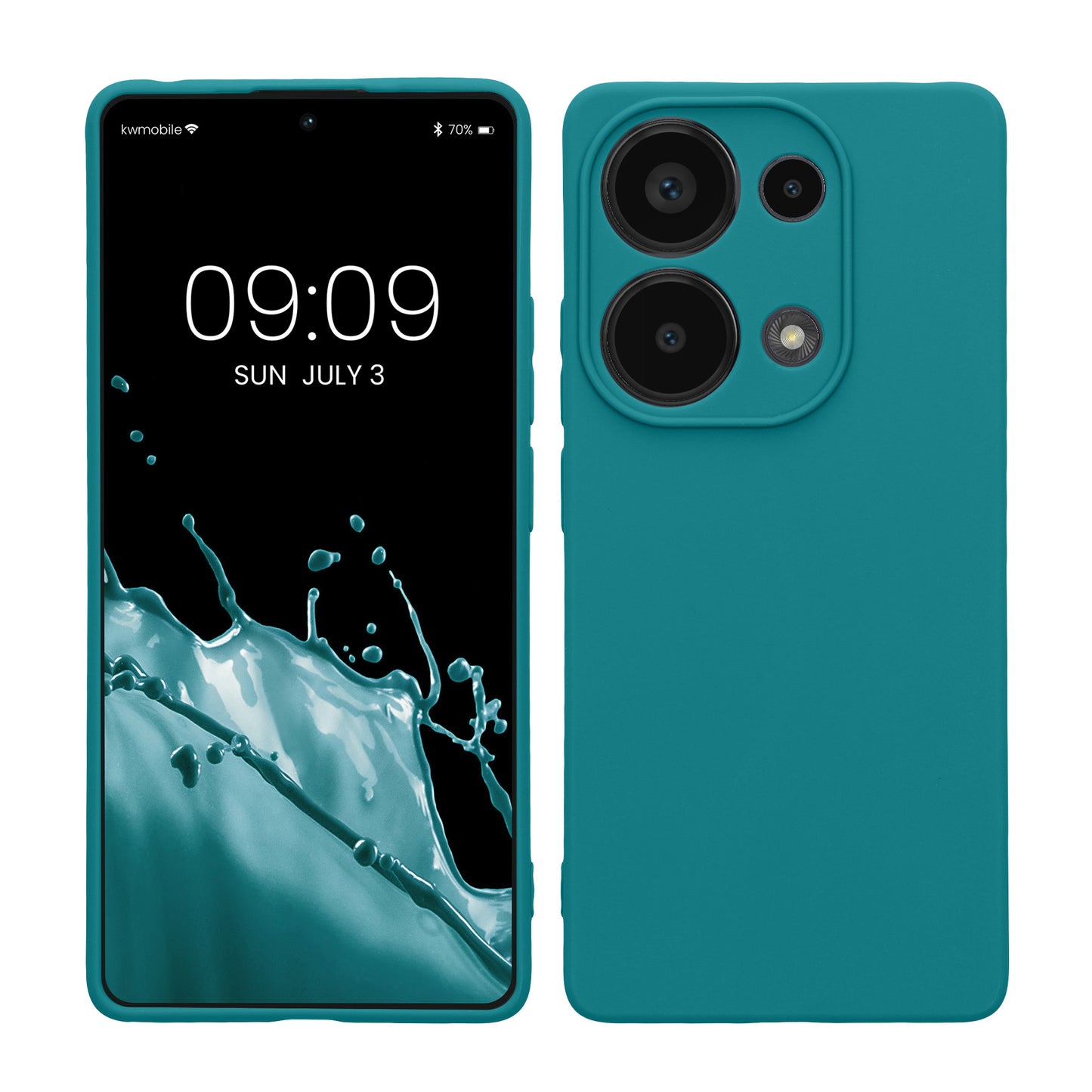 kwmobile Handyhülle für Xiaomi Redmi Note 13 Pro 4G Hülle - weiches Handy Silikon Case - Schutzhülle Cover - Petrol matt Petrol matt  