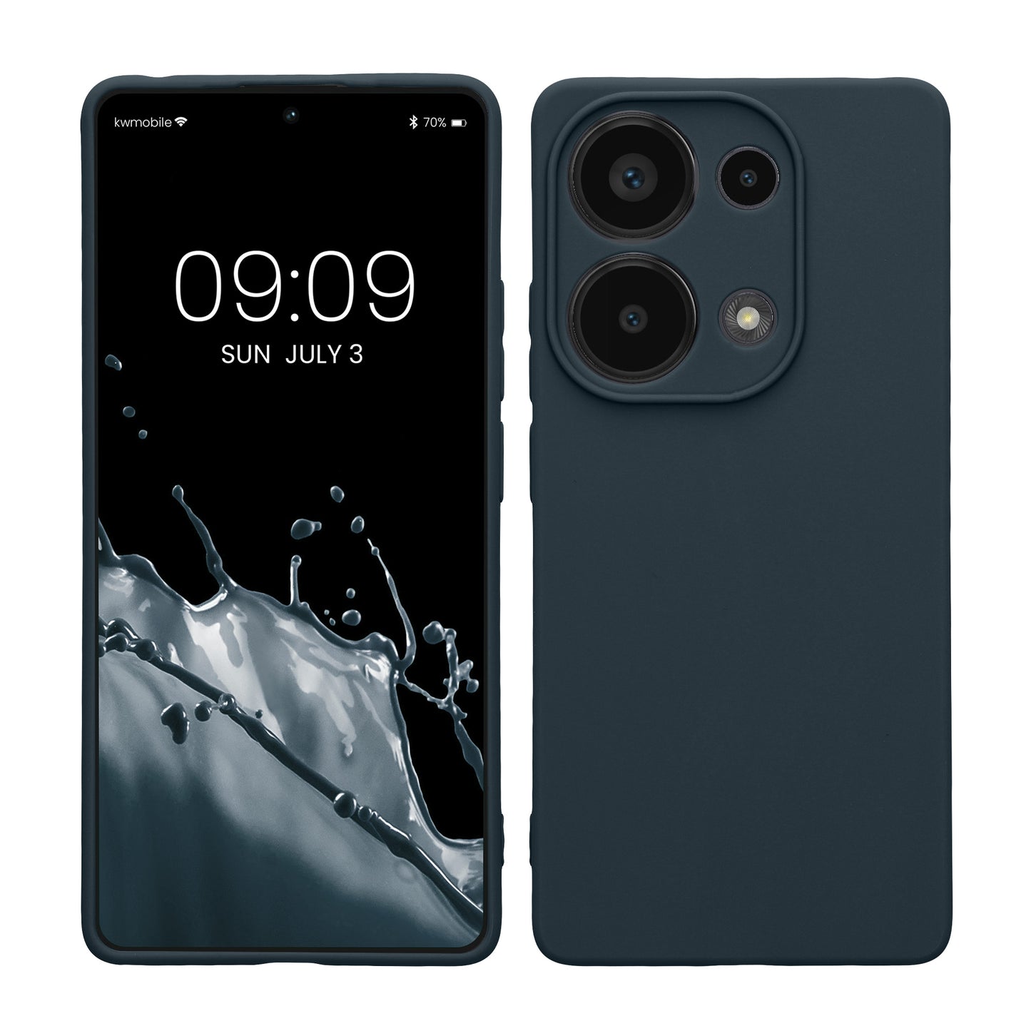 kwmobile Handyhülle für Xiaomi Redmi Note 13 Pro 4G Hülle - weiches Handy Silikon Case - Schutzhülle Cover - Dunkler Schiefer Dunkler Schiefer  