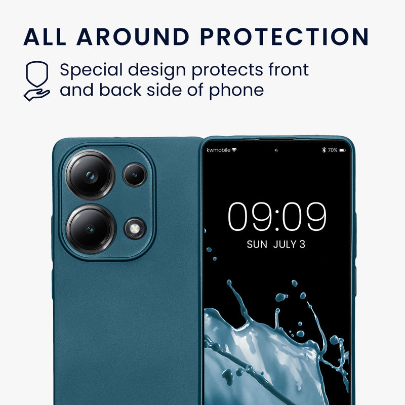 kwmobile Case for Xiaomi Poco M6 Pro (4G) - Soft Silicone Metallic Shimmer Case - Protective Cover