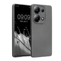 kwmobile Handyhülle für Xiaomi Poco M6 Pro (4G) Hülle - weiche Silikon Case metallisch schimmernd - Schutzhülle Cover - Metallic Grau Metallic Grau  
