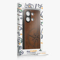 Wooden Hard Case with TPU Bumper for Xiaomi Redmi Note 13 4G Compass Vintage