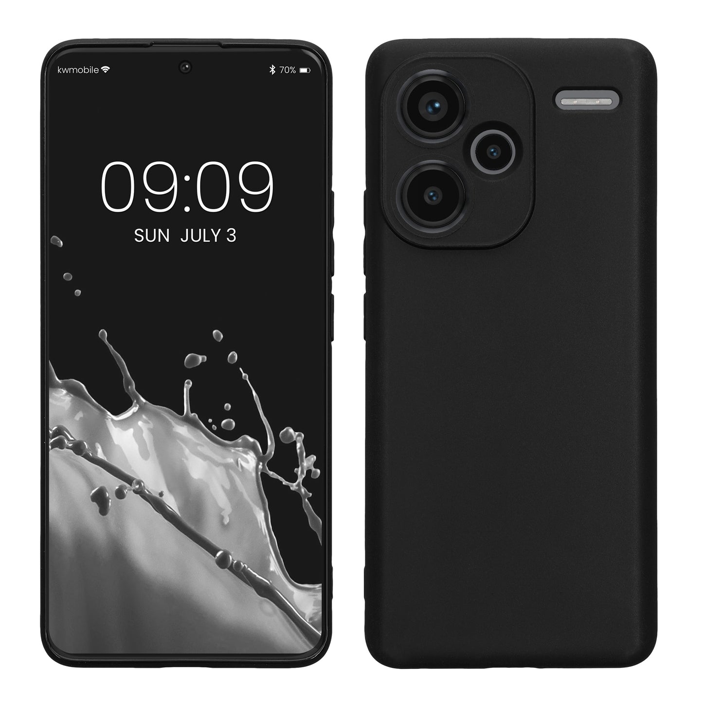 kwmobile Handyhülle für Xiaomi Redmi Note 13 Pro+ 5G / Redmi Note 13 Pro Plus 5G Hülle - weiches Handy Silikon Case - Schutzhülle Cover - Schwarz Schwarz  