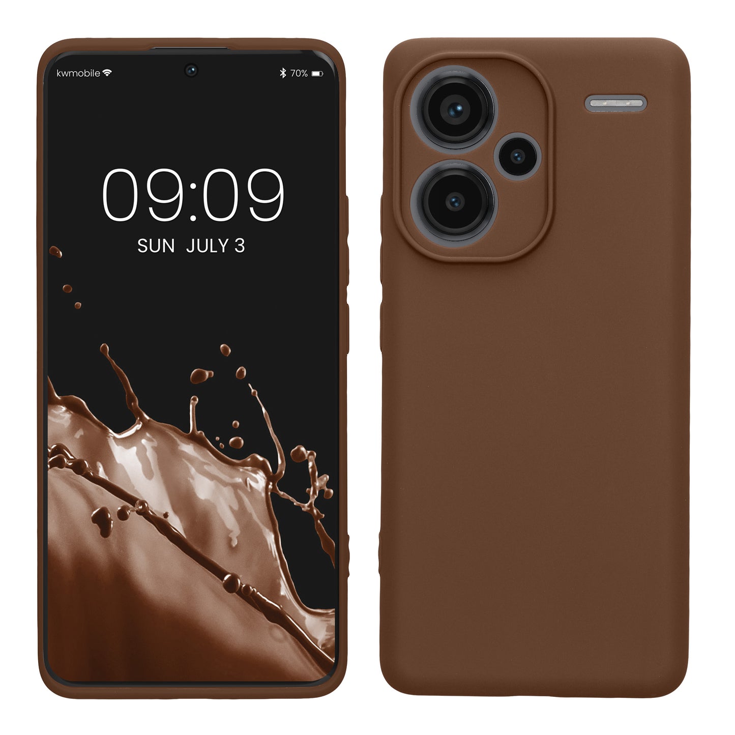 kwmobile Handyhülle für Xiaomi Redmi Note 13 Pro+ 5G / Redmi Note 13 Pro Plus 5G Hülle - weiches Handy Silikon Case - Schutzhülle Cover - Chocolate Chocolate  