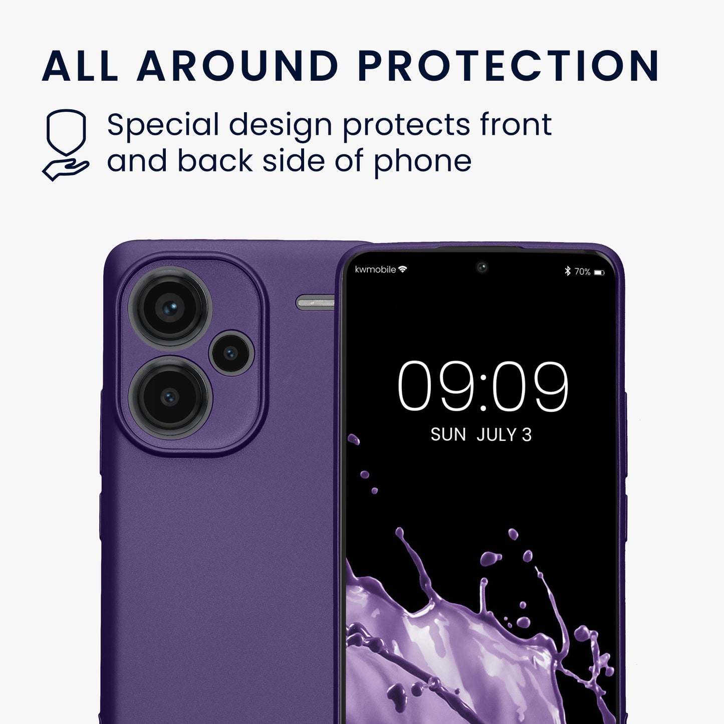 kwmobile Phone Case for Xiaomi Redmi Note 13 Pro+ 5G / Redmi Note 13 Pro Plus 5G - Soft Silicone Case - Protective Cover