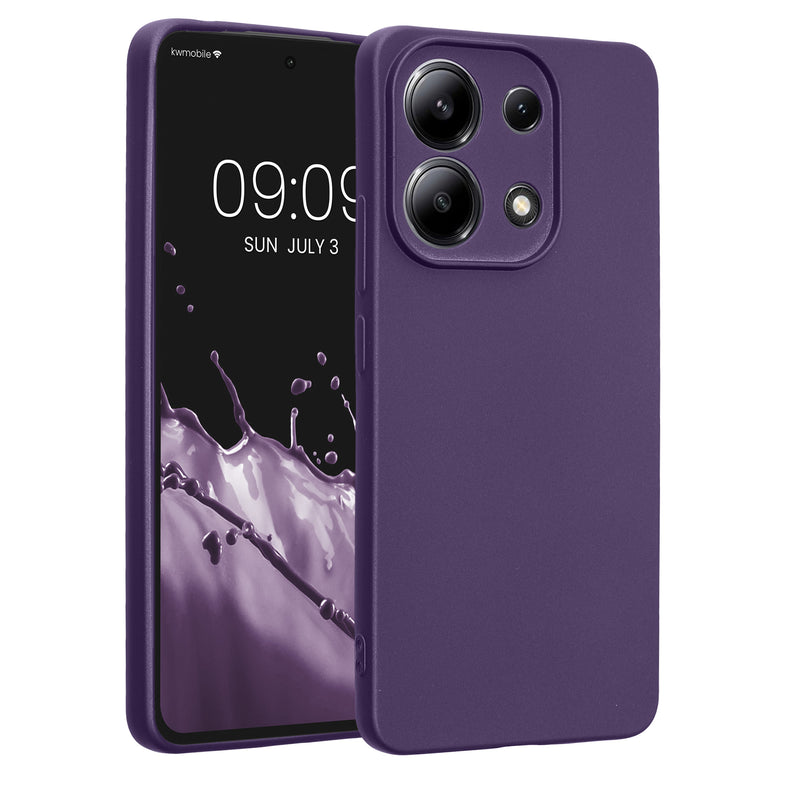 kwmobile Handyhülle für Xiaomi Redmi Note 13 4G Hülle - weiche Silikon Case metallisch schimmernd - Schutzhülle Cover - Metallic Blauviolett Metallic Blauviolett  