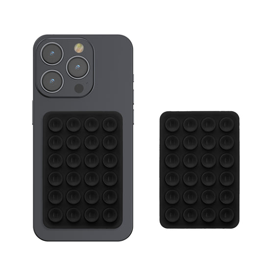 kwmobile 2x Silikon Saugnapf Handyhalterung - Handy Halter selbstklebend - 5,5 x 8cm - Universal Halterung für Handyhüllen - Kompatibel mit iPhone und Android - Schwarz matt Schwarz matt Schwarz matt  