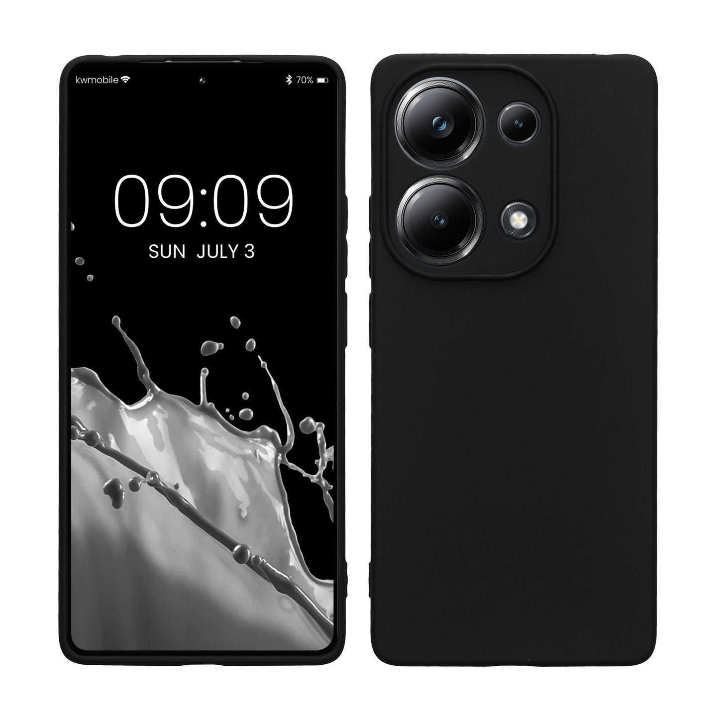kwmobile Handyhülle für Xiaomi Poco M6 Pro (4G) Hülle - weiches Handy Silikon Case - Schutzhülle Cover - Schwarz Schwarz  
