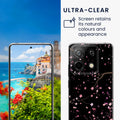 kwmobile Case Compatible with Xiaomi Redmi Note 13 Pro 5G / Poco X6 5G Phone Cover - With Glass Screen Protector - Cherry Blossom Petals