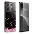 kwmobile Case Compatible with Xiaomi Redmi Note 13 Pro 5G / Poco X6 5G Phone Cover - With Glass Screen Protector - Cherry Blossom Petals