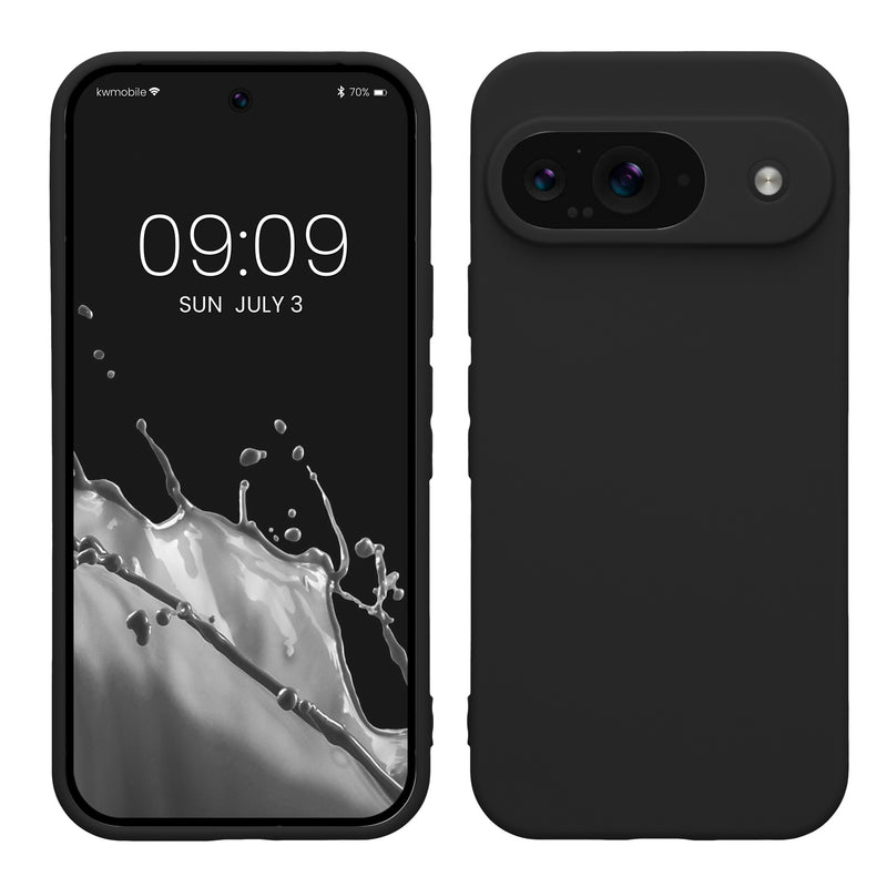 kwmobile Handyhülle für Google Pixel 9 Hülle - weiches Handy Silikon Case - Schutzhülle Cover - Schwarz matt Schwarz matt  