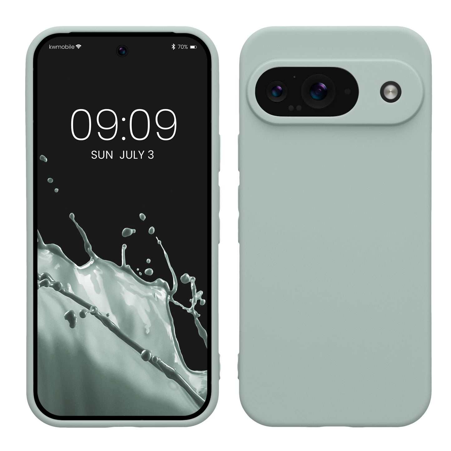 kwmobile Handyhülle für Google Pixel 9 Hülle - weiches Handy Silikon Case - Schutzhülle Cover - Cool Mint Cool Mint  