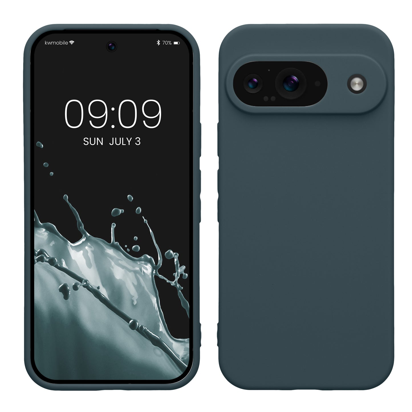 kwmobile Handyhülle für Google Pixel 9 Hülle - weiches Handy Silikon Case - Schutzhülle Cover - Dunkler Schiefer Dunkler Schiefer  