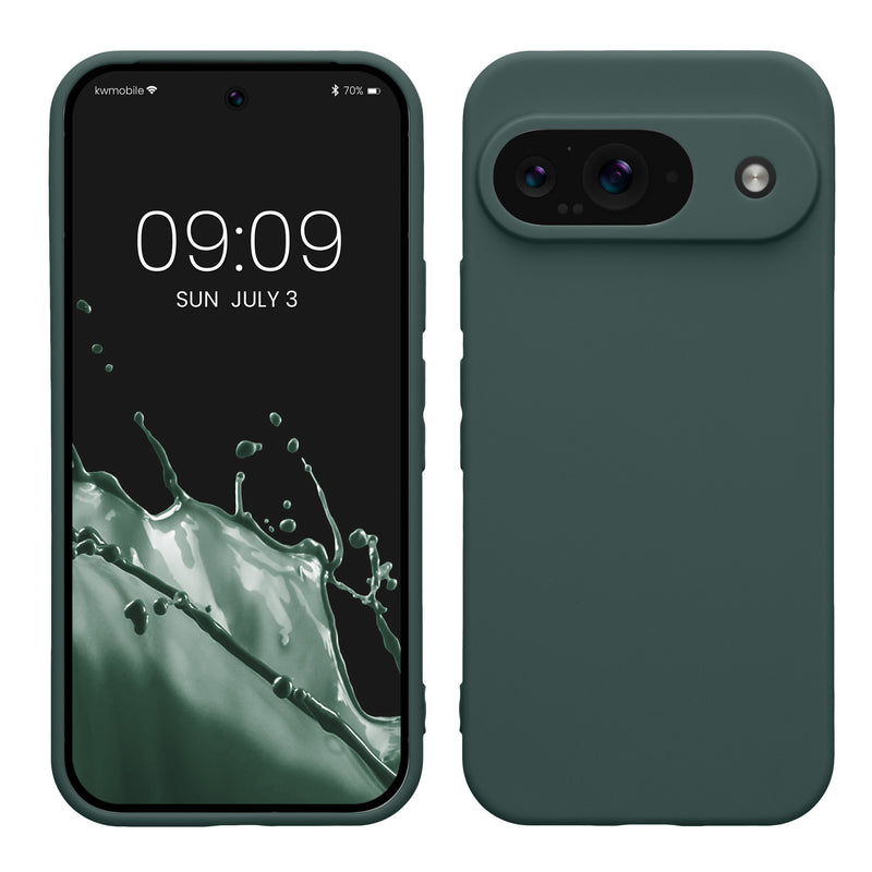 kwmobile Handyhülle für Google Pixel 9 Hülle - weiches Handy Silikon Case - Schutzhülle Cover - Moosgrün Moosgrün  