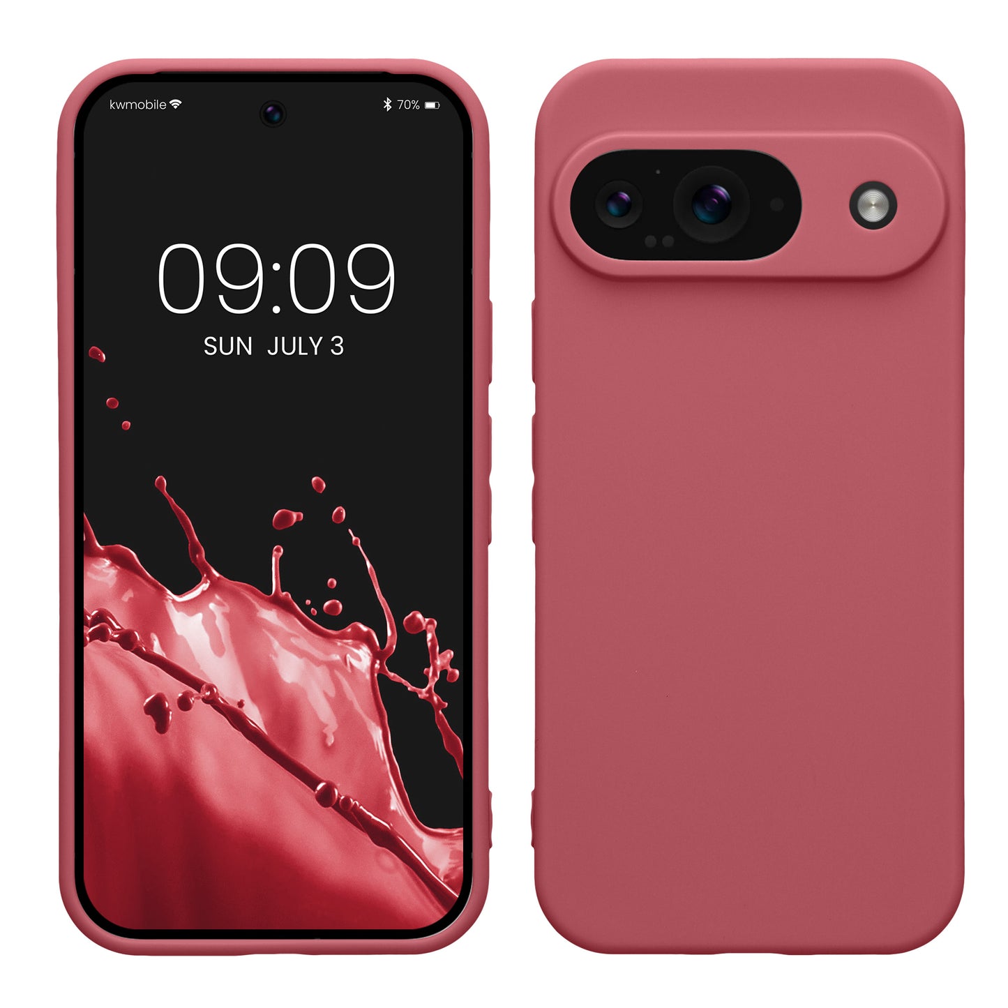 kwmobile Handyhülle für Google Pixel 9 Hülle - weiches Handy Silikon Case - Schutzhülle Cover - Dark Rose Dark Rose  