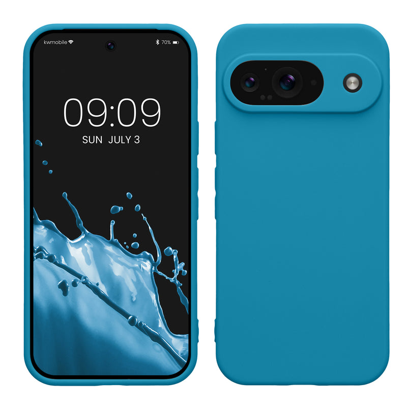kwmobile Handyhülle für Google Pixel 9 Hülle - weiches Handy Silikon Case - Schutzhülle Cover - Karibikblau Karibikblau  