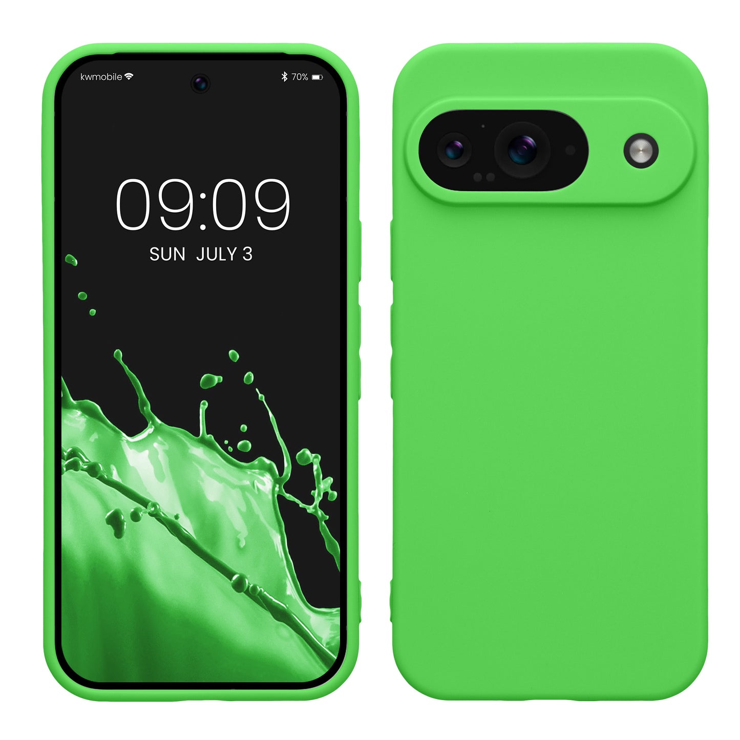kwmobile Handyhülle für Google Pixel 9 Hülle - weiches Handy Silikon Case - Schutzhülle Cover - Limettengrün Limettengrün  
