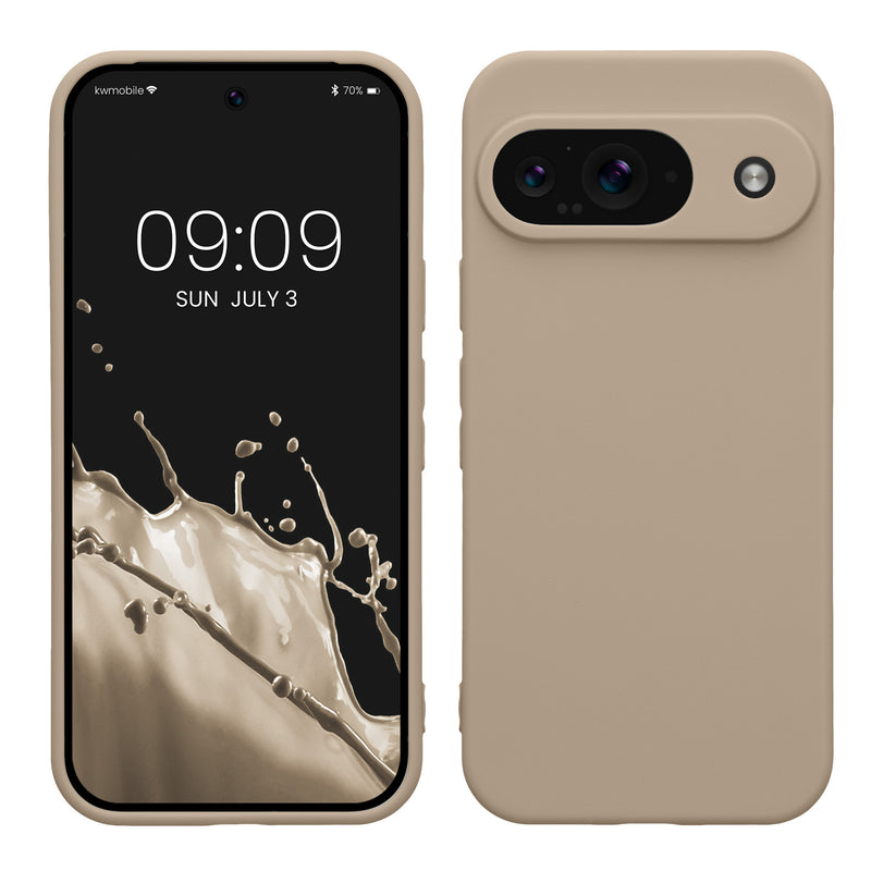 kwmobile Handyhülle für Google Pixel 9 Hülle - weiches Handy Silikon Case - Schutzhülle Cover - Creme matt Creme matt  