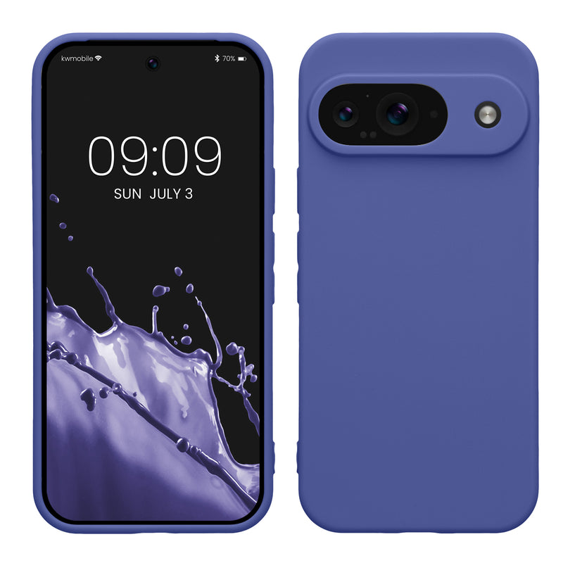 kwmobile Handyhülle für Google Pixel 9 Hülle - weiches Handy Silikon Case - Schutzhülle Cover - Blauviolett Blauviolett  