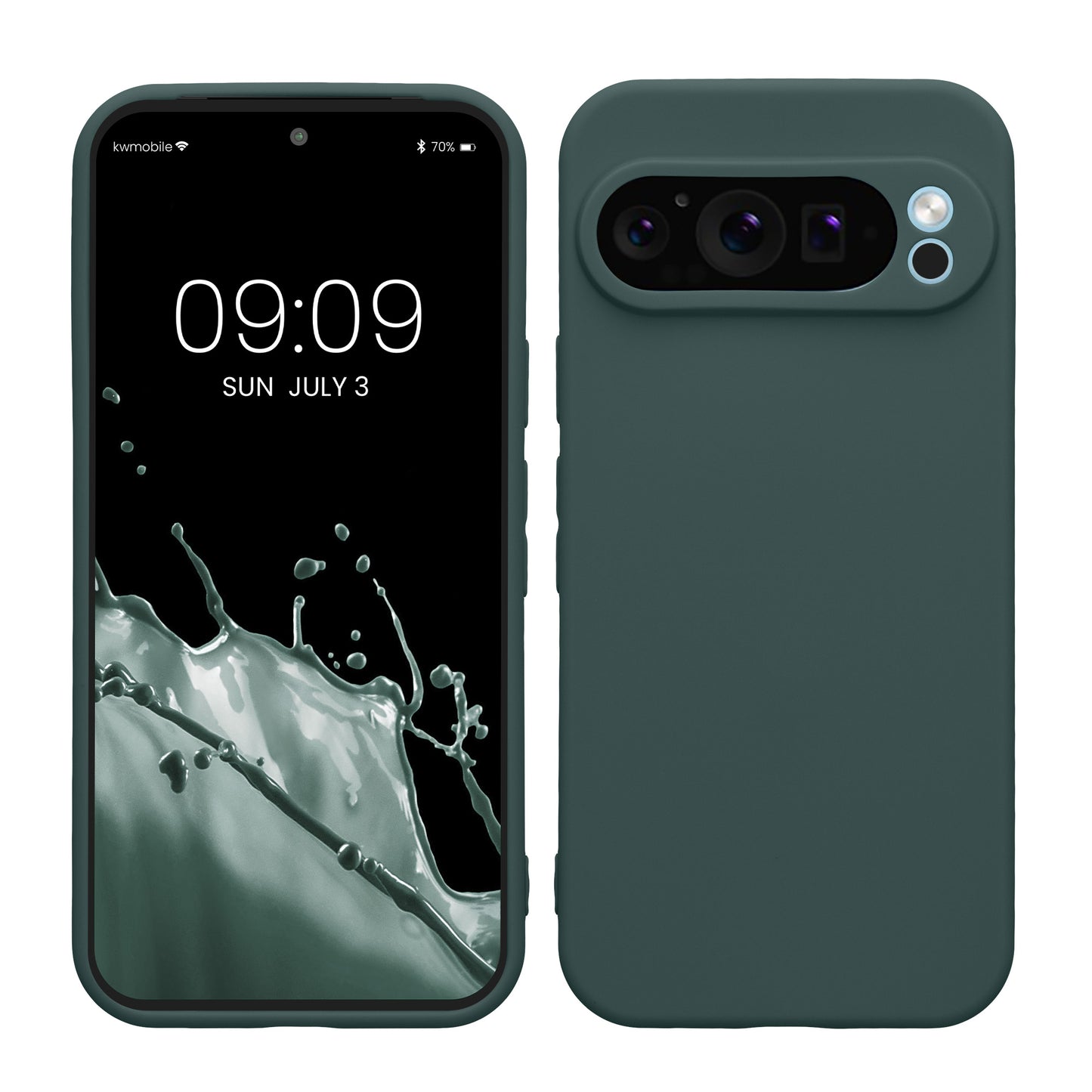 kwmobile Handyhülle für Google Pixel 9 Pro Hülle - weiches Handy Silikon Case - Schutzhülle Cover - Blaugrün Blaugrün  
