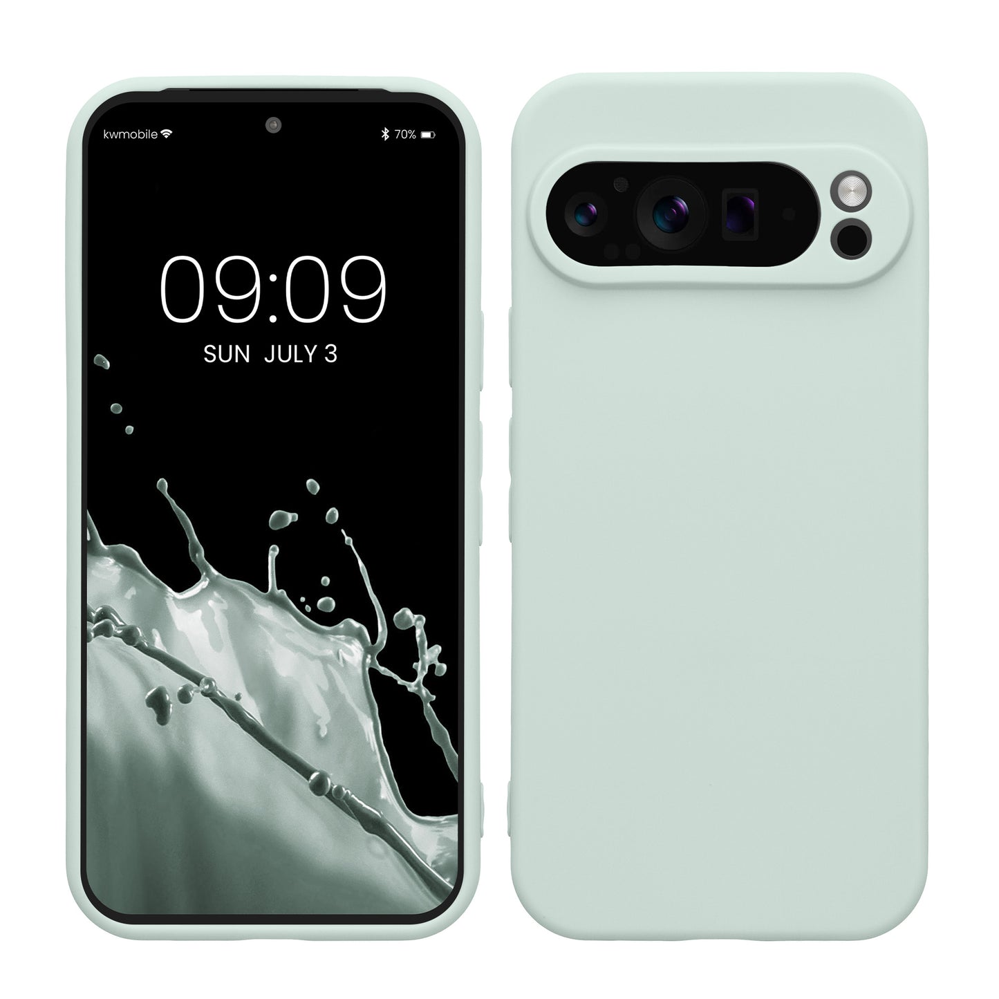 kwmobile Handyhülle für Google Pixel 9 Pro Hülle - weiches Handy Silikon Case - Schutzhülle Cover - Cool Mint Cool Mint  