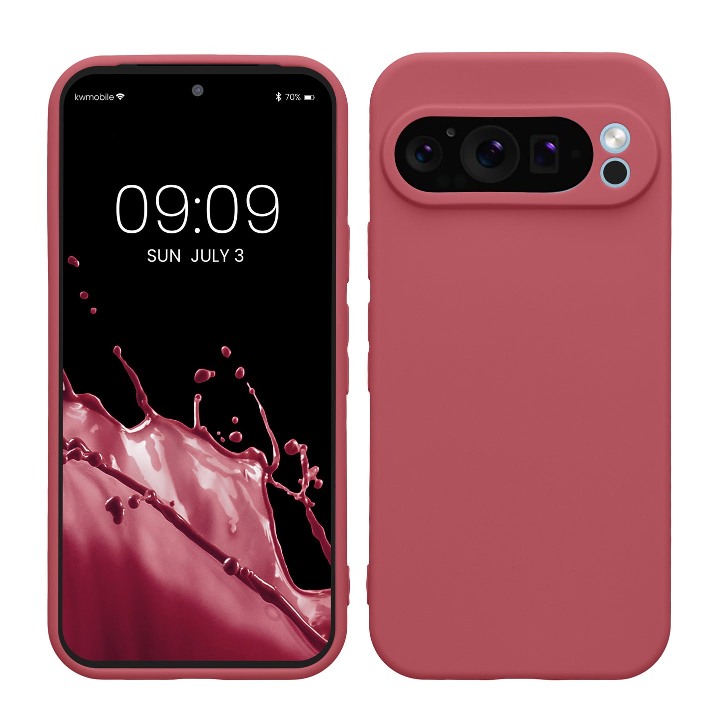 kwmobile Handyhülle für Google Pixel 9 Pro Hülle - weiches Handy Silikon Case - Schutzhülle Cover - Dark Rose Dark Rose  