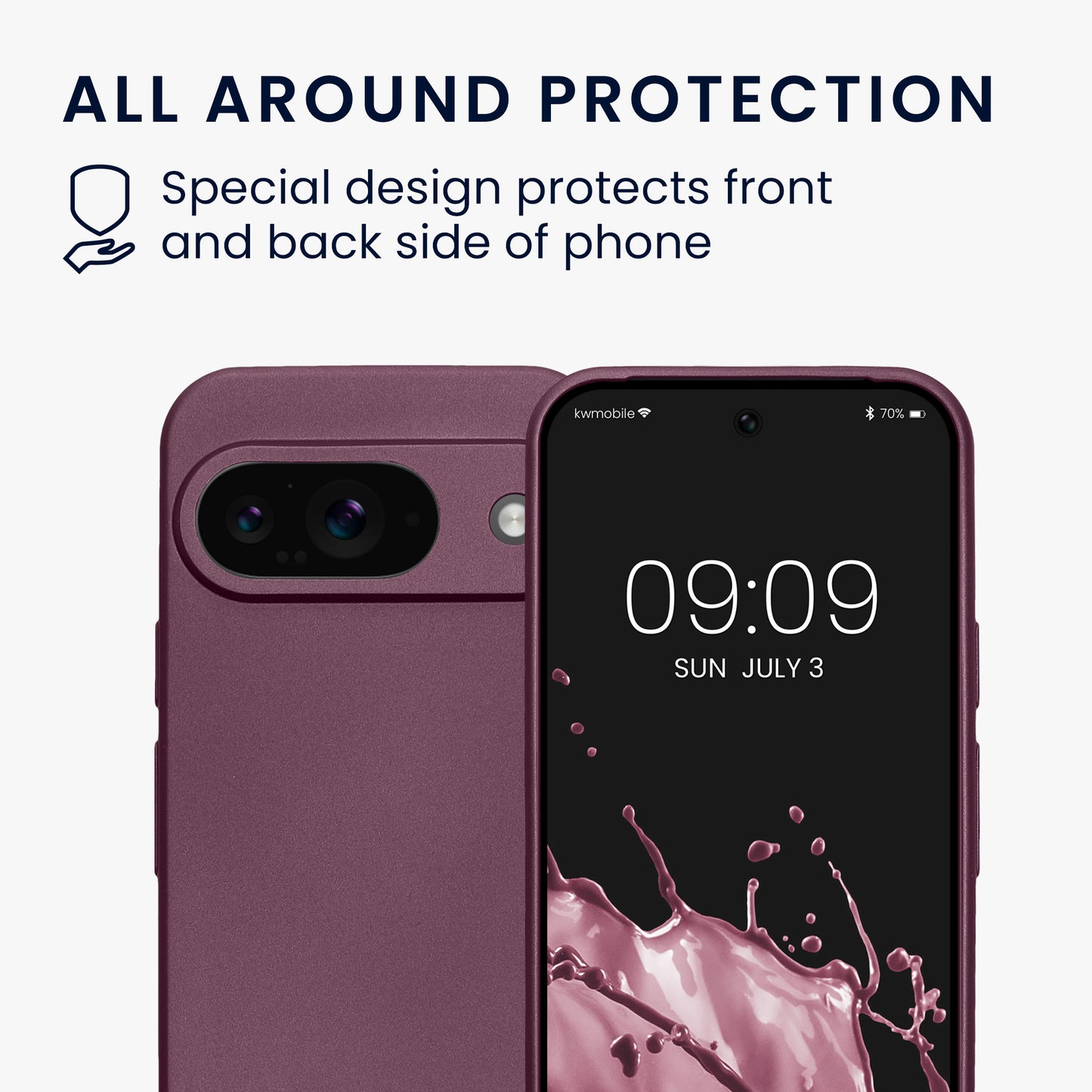 kwmobile Case for Google Pixel 9 - Soft Silicone Cover Protective Case