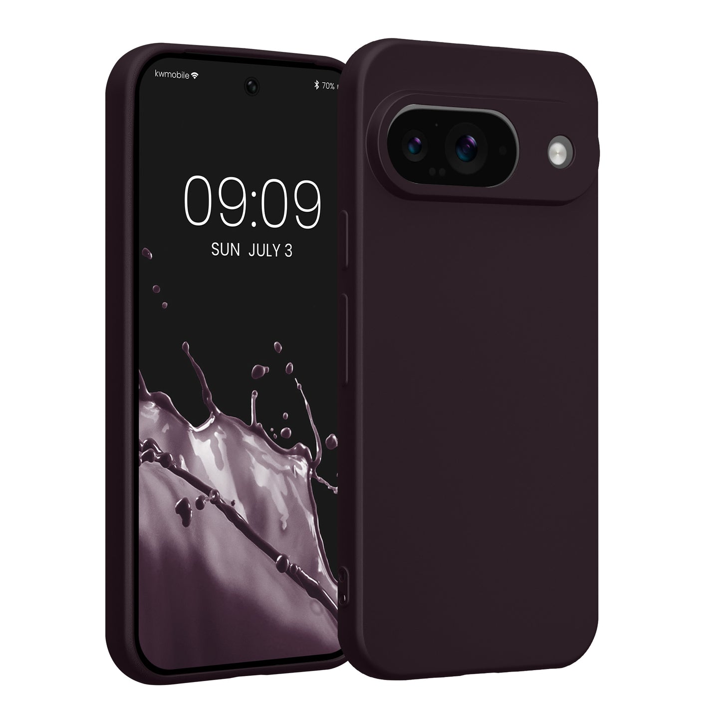 kwmobile Handyhülle für Google Pixel 9 Hülle - weiche Silikon Case metallisch schimmernd - Schutzhülle Cover - Metallic Brombeere Metallic Brombeere  