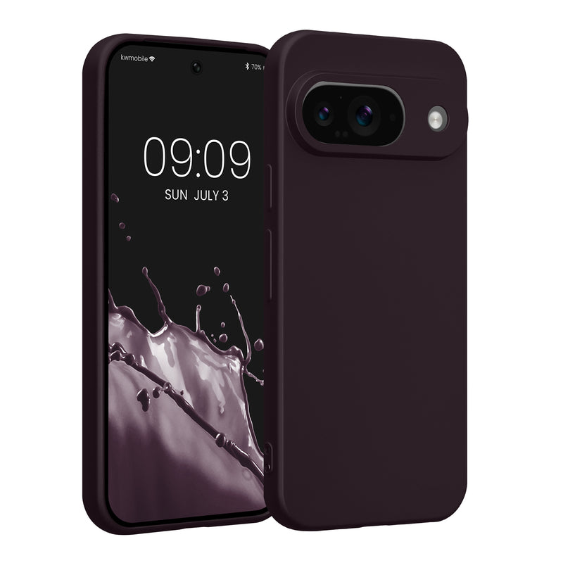 kwmobile Handyhülle für Google Pixel 9 Hülle - weiche Silikon Case metallisch schimmernd - Schutzhülle Cover - Metallic Brombeere Metallic Brombeere  