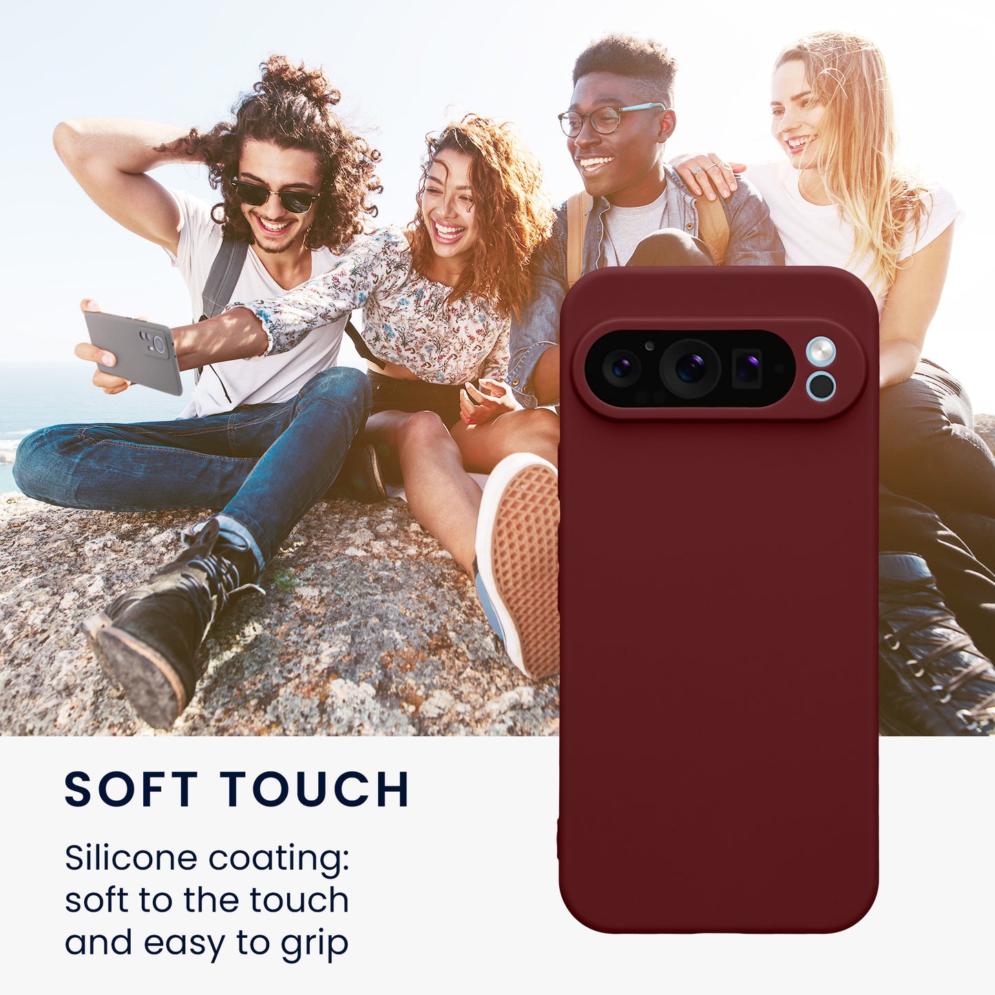 kwmobile Phone Case for Google Pixel 9 Pro XL Case - Soft Phone Silicone Case - Protective Cover