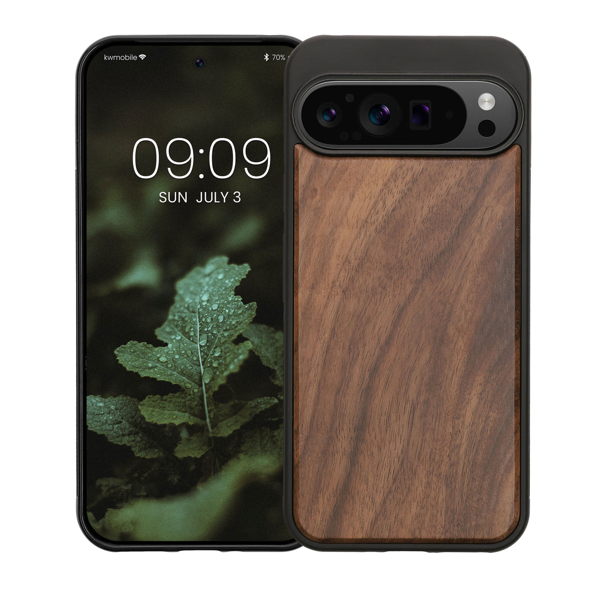 Google Pixel 9 Pro XL Shockproof Wood Hard Case with TPU Bumper