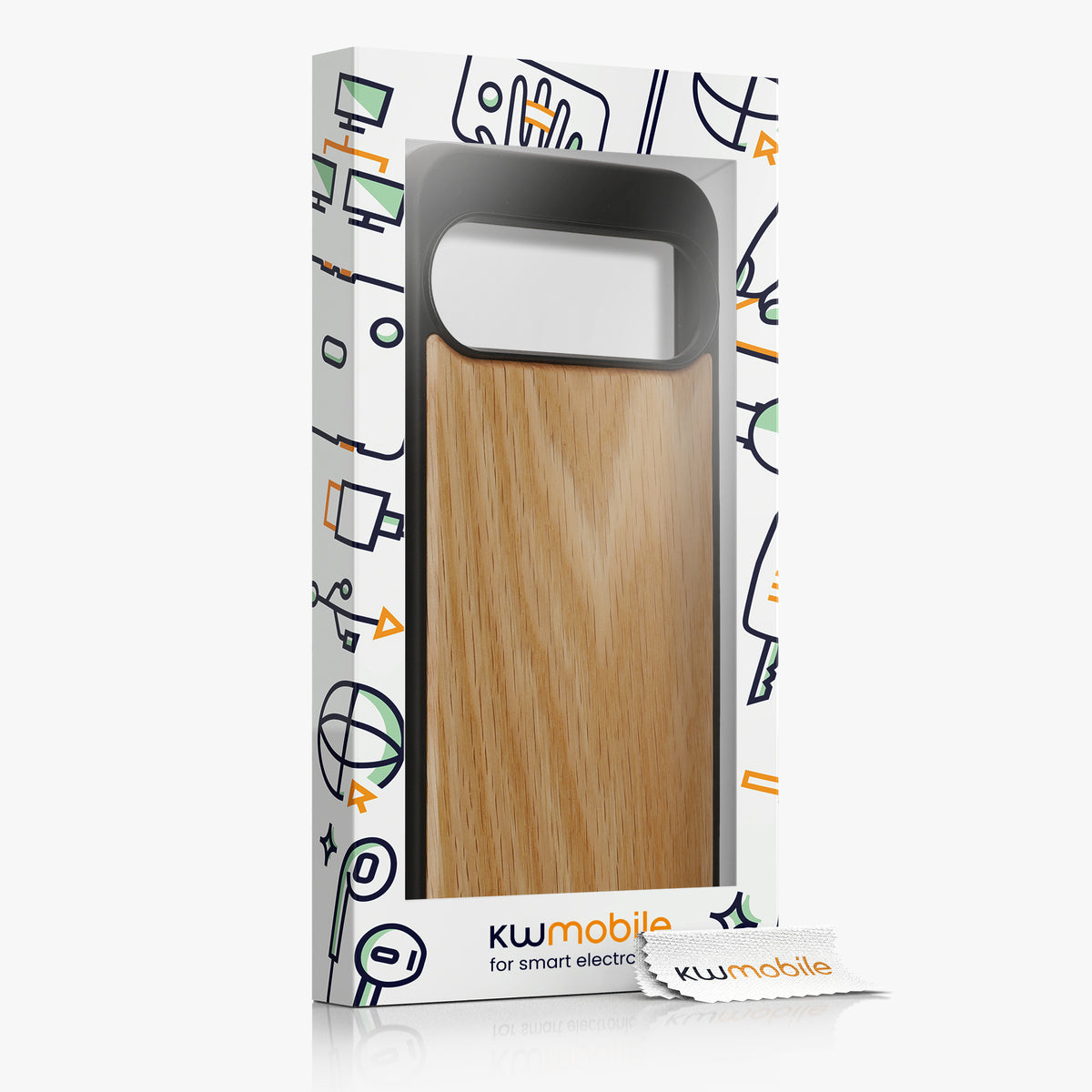 Google Pixel 9 Pro XL Shockproof Wood Hard Case with TPU Bumper
