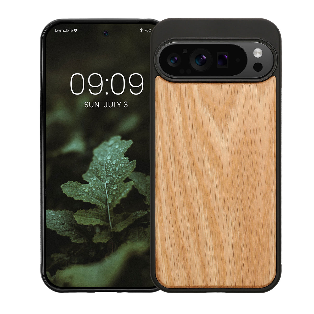Google Pixel 9 Pro XL Shockproof Wood Hard Case with TPU Bumper