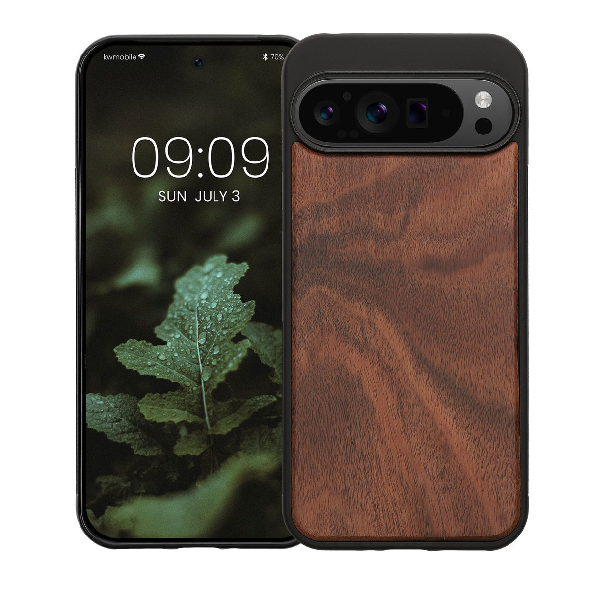 Google Pixel 9 Pro XL Shockproof Wood Hard Case with TPU Bumper