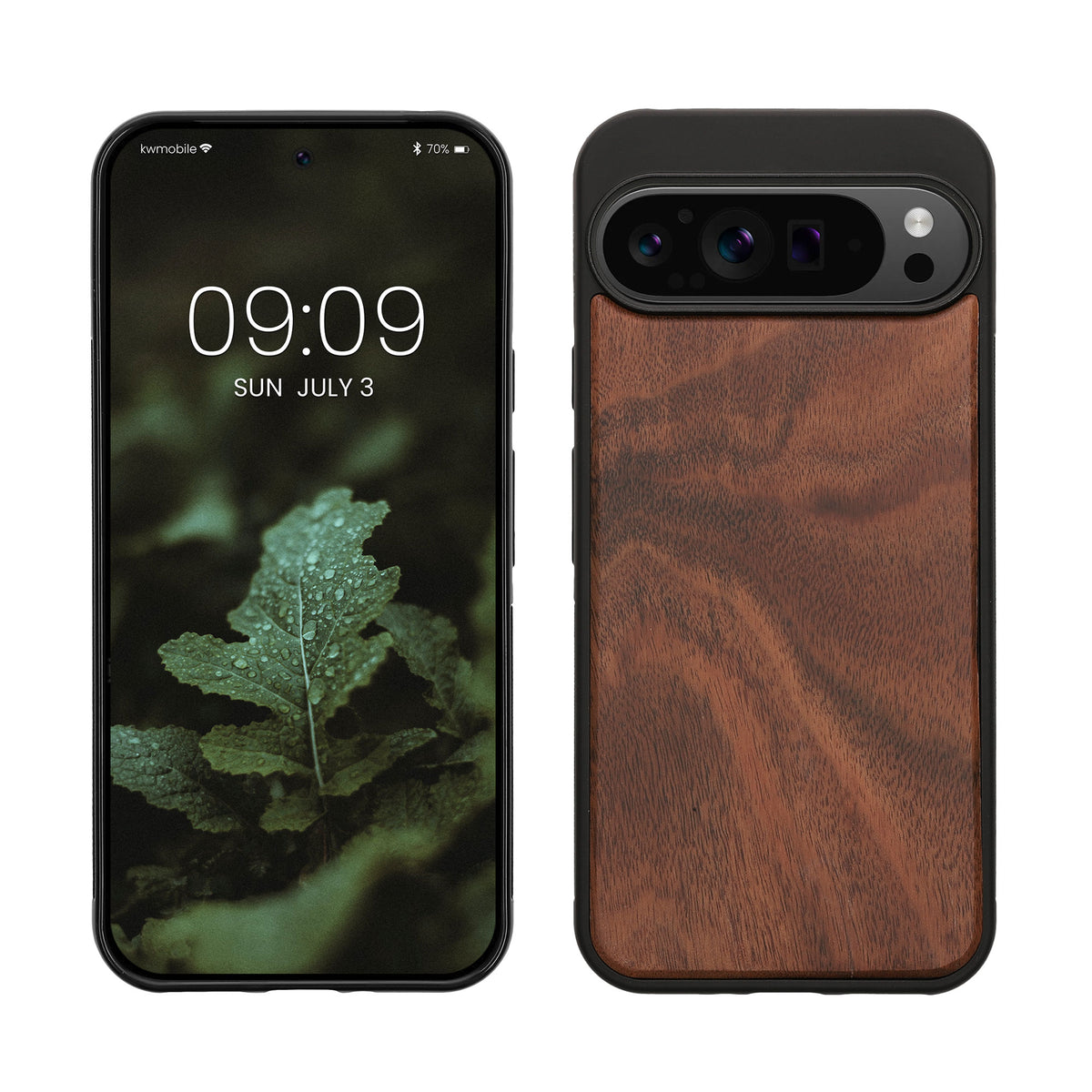 Google Pixel 9 Pro XL Shockproof Wood Hard Case with TPU Bumper